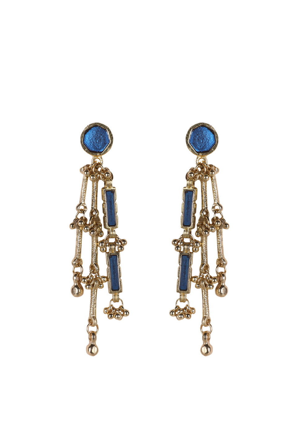 Glass Royal Blue Marayam Enamel Waterfall Earrings