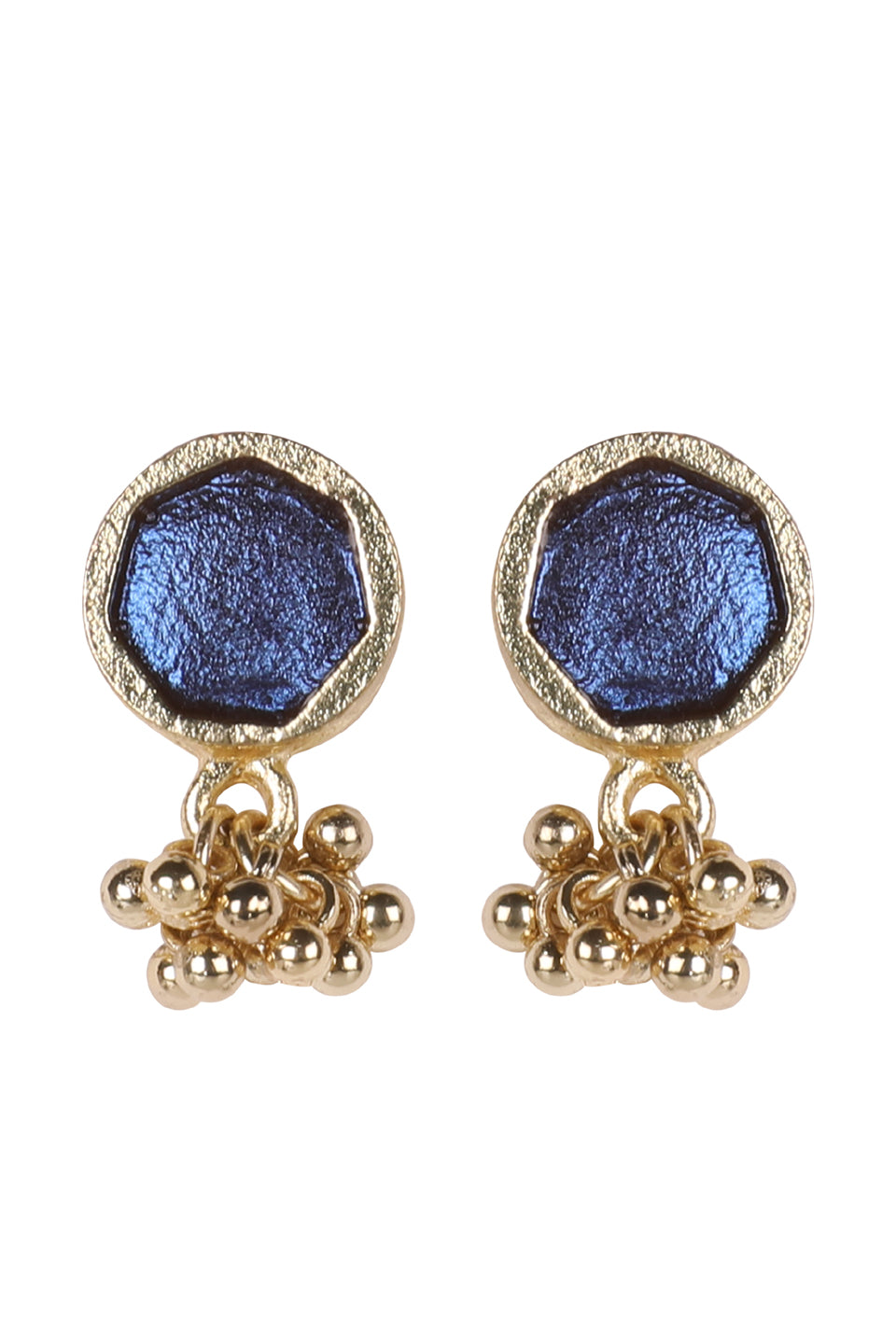 Glass Royal Blue Sahar Stud Earrings