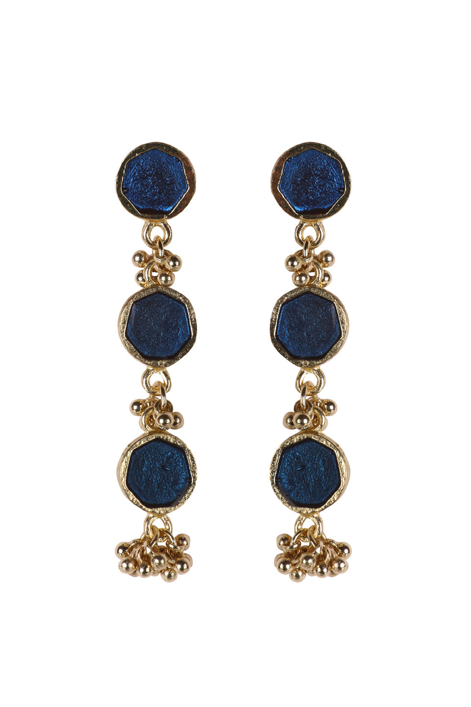 Glass Royal Blue Sahar Long Earrings