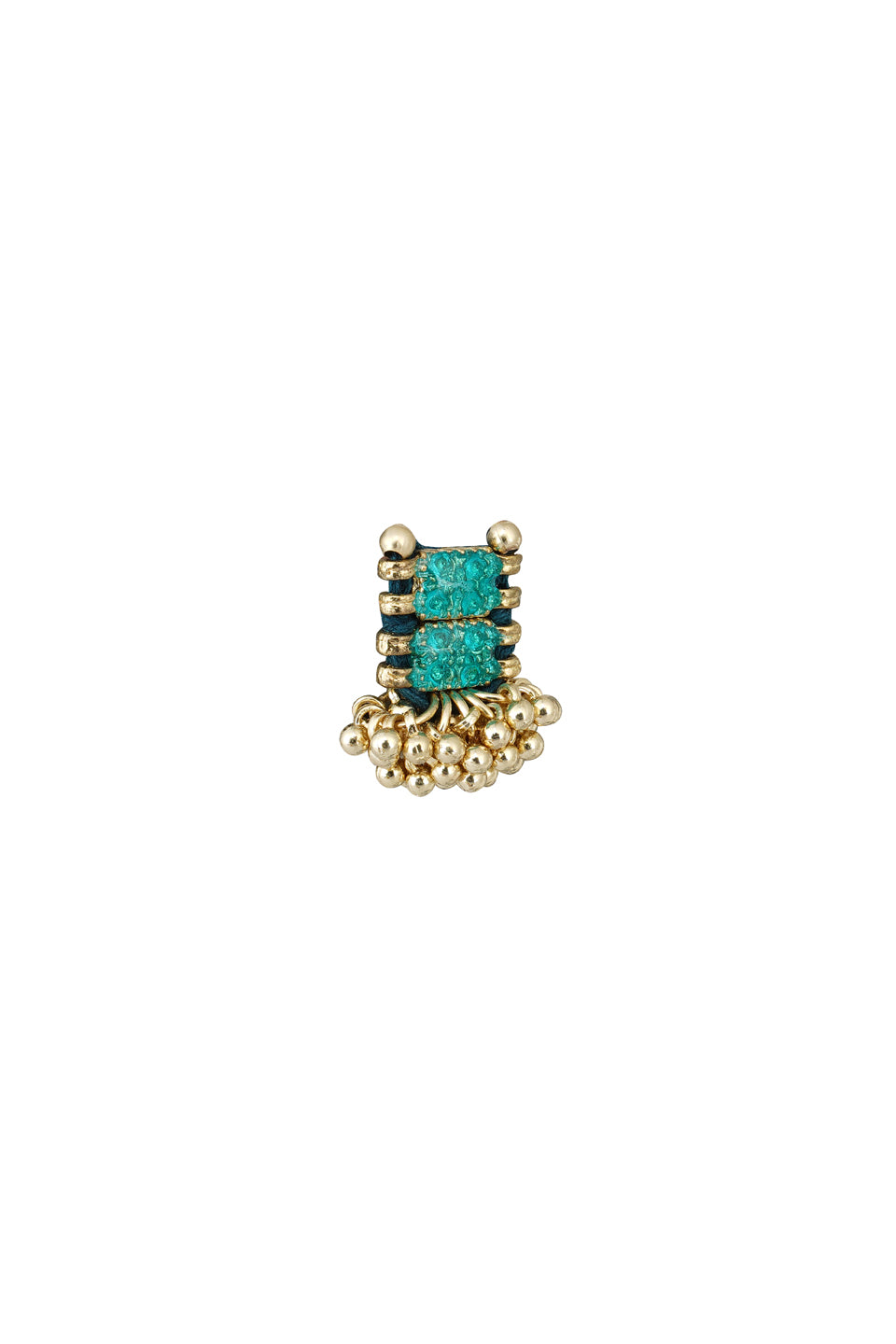 Glass Turquoise Four stone Enamel Earrings