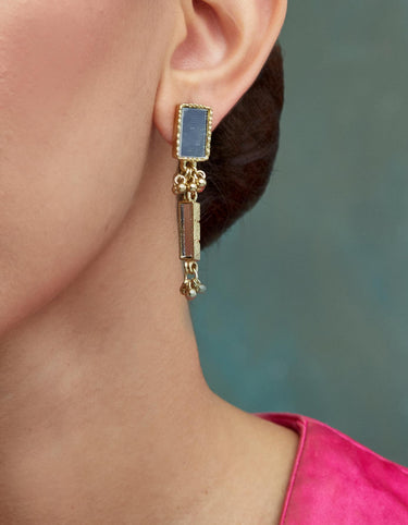 Mirror Gold Brick drops Earrings