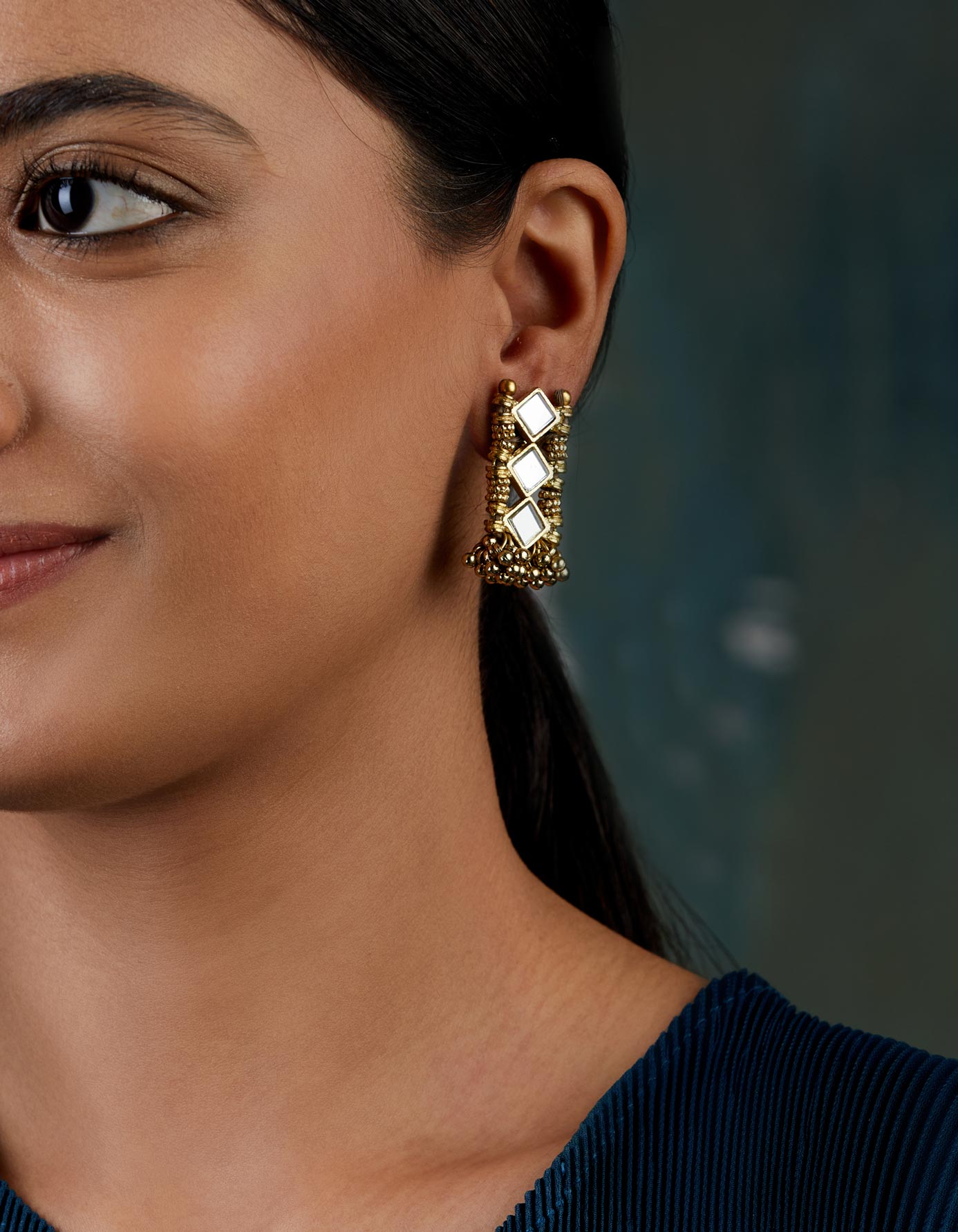 Mirror Gold Mumtaz Small Earrings