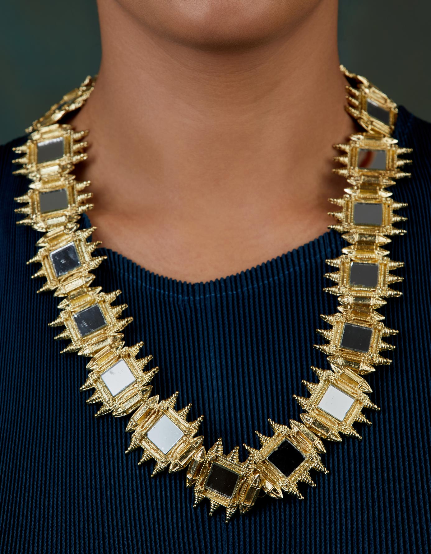 Mirror Gold Fort Long Necklace