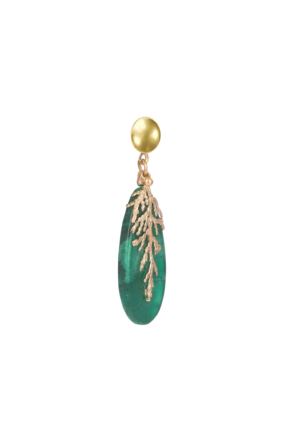 Emerald Leaf Stone Earrings