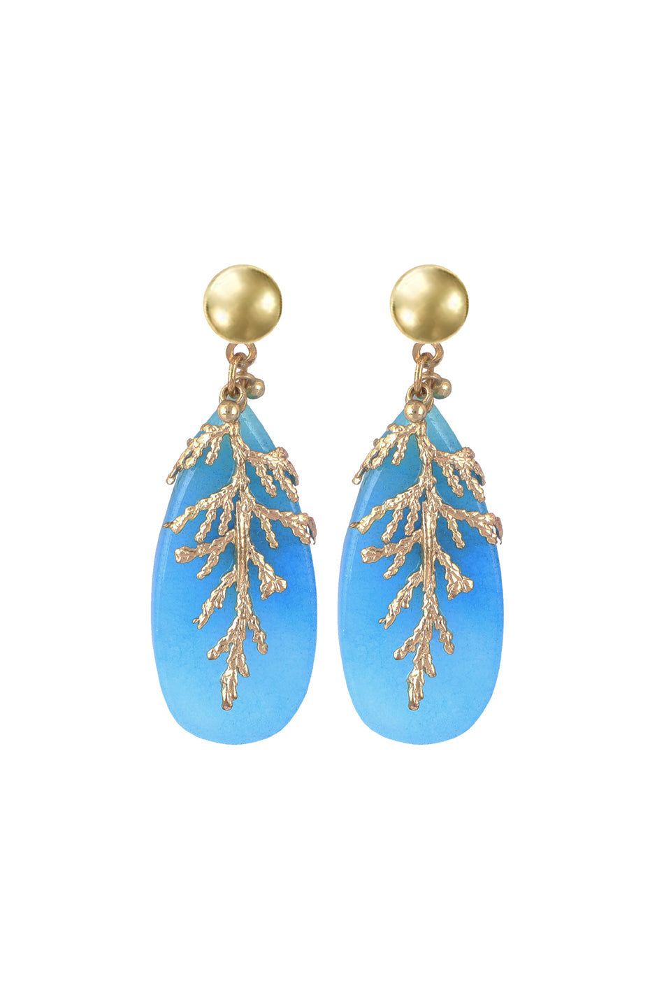 Turquoise Leaf Stone Earrings