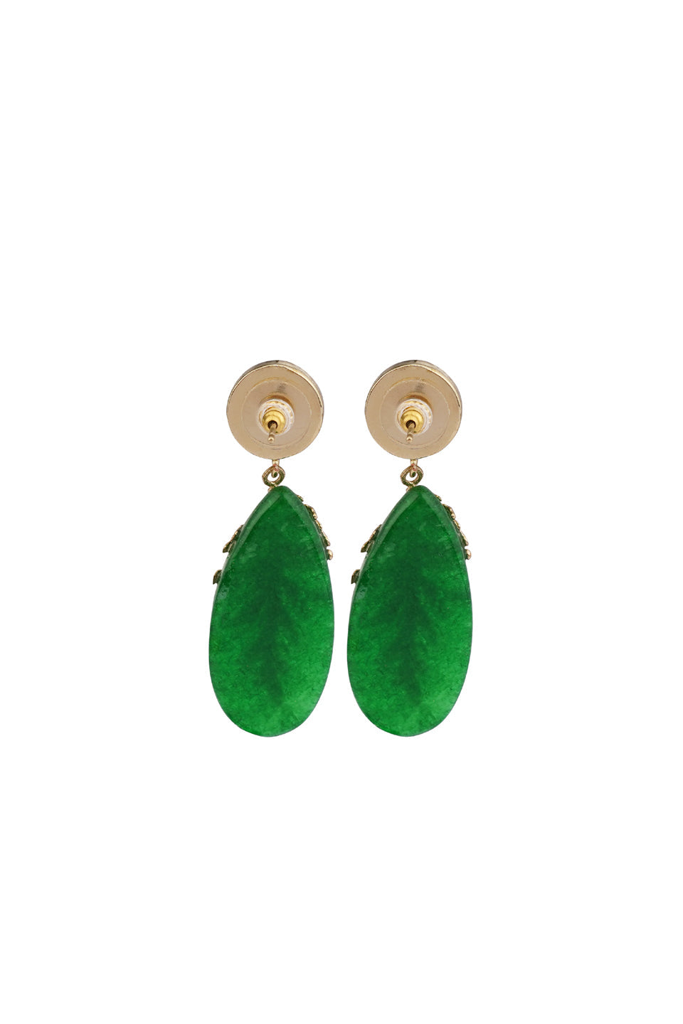 Emerald Leaf Earrings