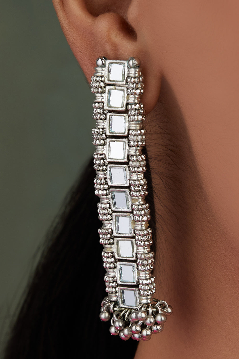 Mirror Silver Zia Earrings